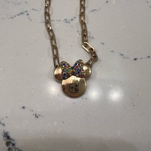 Disney x BaubleBar Gold Mickey Necklace and matching earrings - Picture 3 of 7